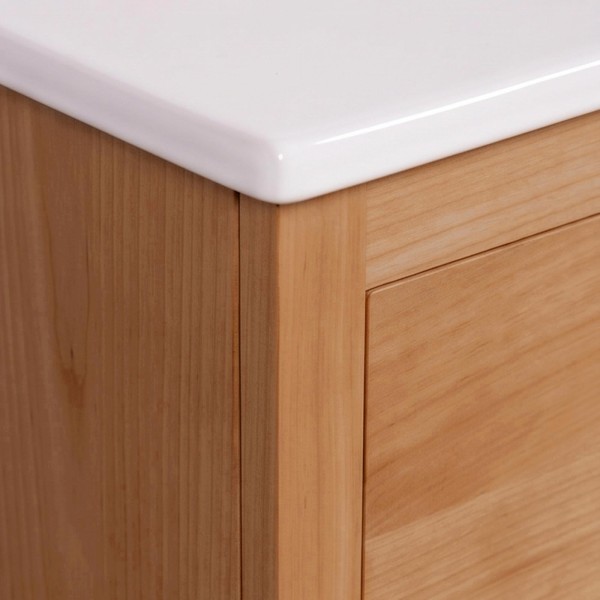Meuble de salle de bain double vasque en bois massif de teck - Sylva