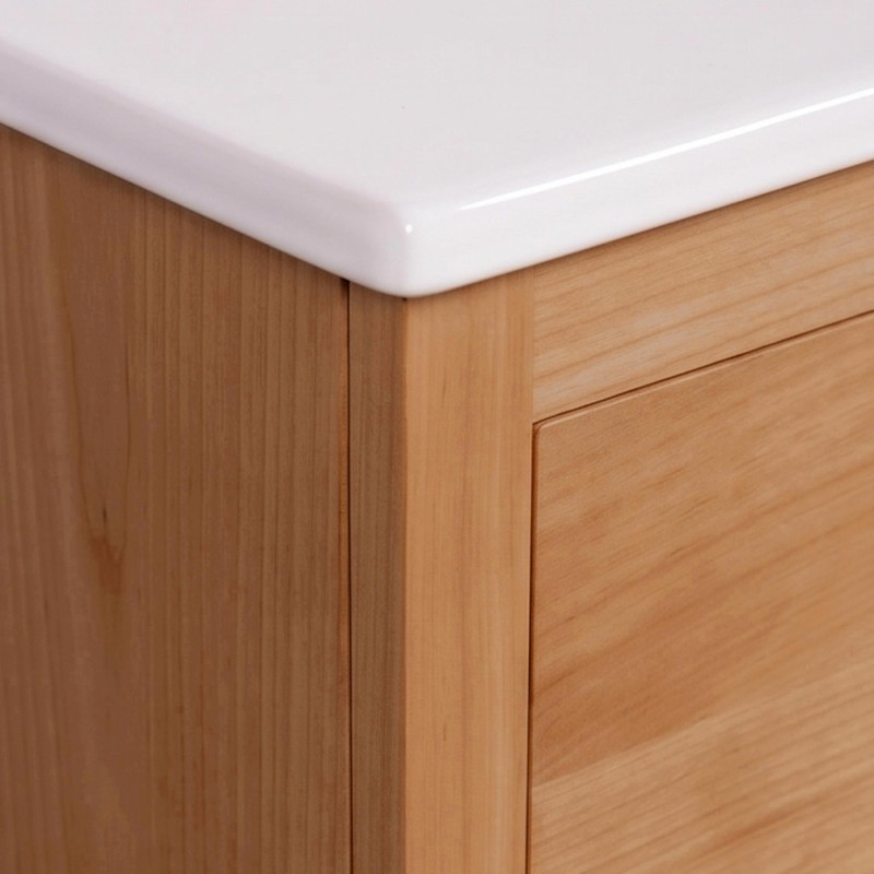 Meuble de salle de bain double vasque en bois massif de teck - Sylva