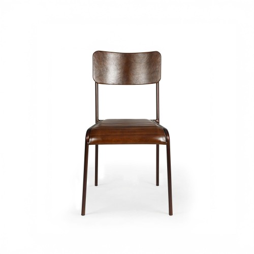 Chaise en cuir marron - Back to school