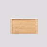 Meuble de salle de bain simple vasque suspendu en noyer blond 80 cm - Celestine