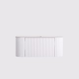 Meuble sous vasque suspendu blanc avec plan en céramique 90 cm - Olivine