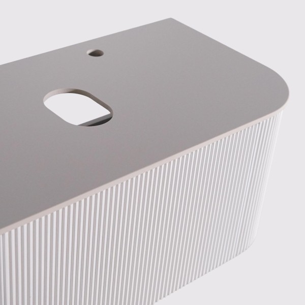 Meuble sous vasque suspendu blanc avec plan en céramique 150 cm - Olivine