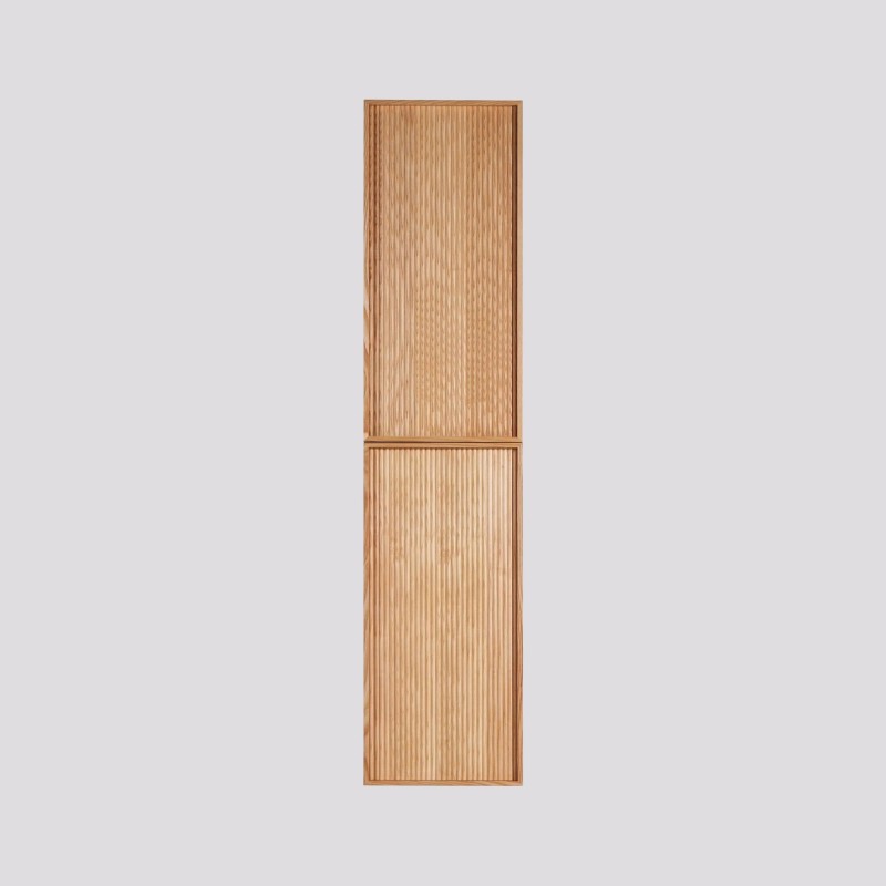 Colonne de salle de bain suspendue en noyer blond 160 cm - Carnelian