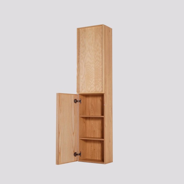 Colonne de salle de bain suspendue en noyer blond 160 cm - Carnelian