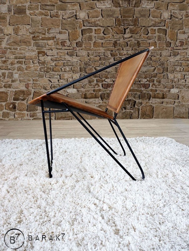 Chaise en cuir papillon PAON