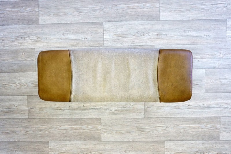 Banc en cuir et tissu