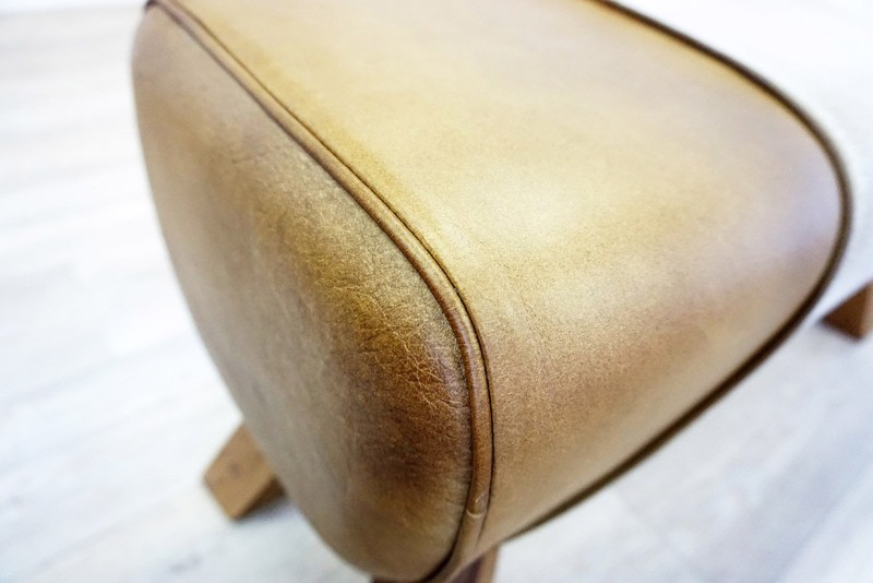 Banc en cuir et tissu