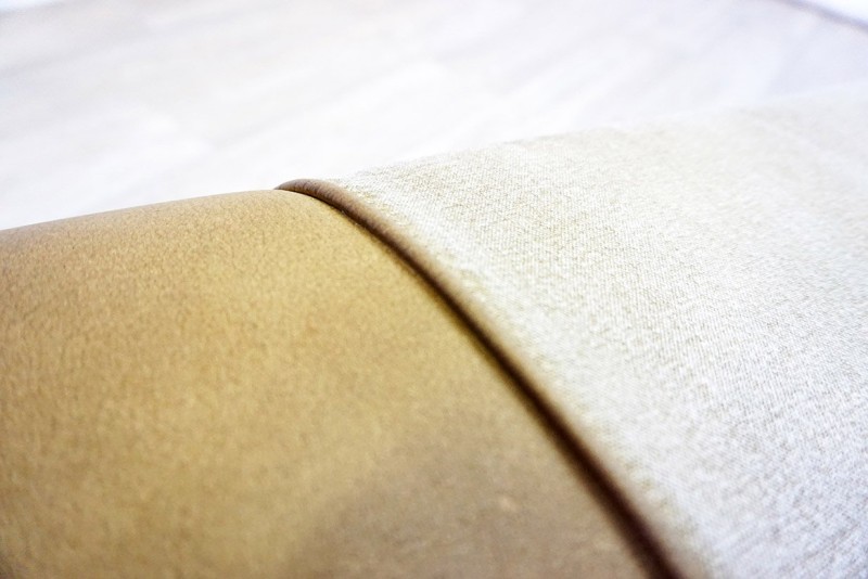 Banc en cuir et tissu