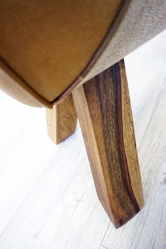 Banc en cuir et tissu