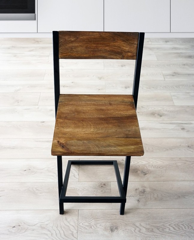 Chaise de bar bois et métal Linea