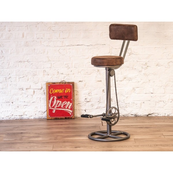 Tabouret de bar à pédales avec dossier