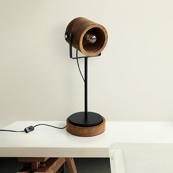 Lampe à poser bois et métal - Woody