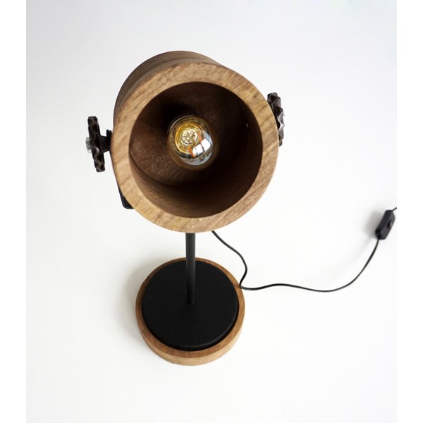 Lampe industrielle sur pied bois et métal - Woody