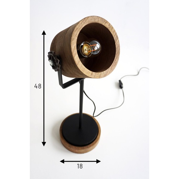 Lampe industrielle sur pied bois et métal - Woody