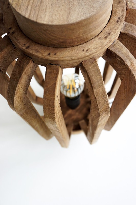 Lanterne artisanale en manguier 46 cm
