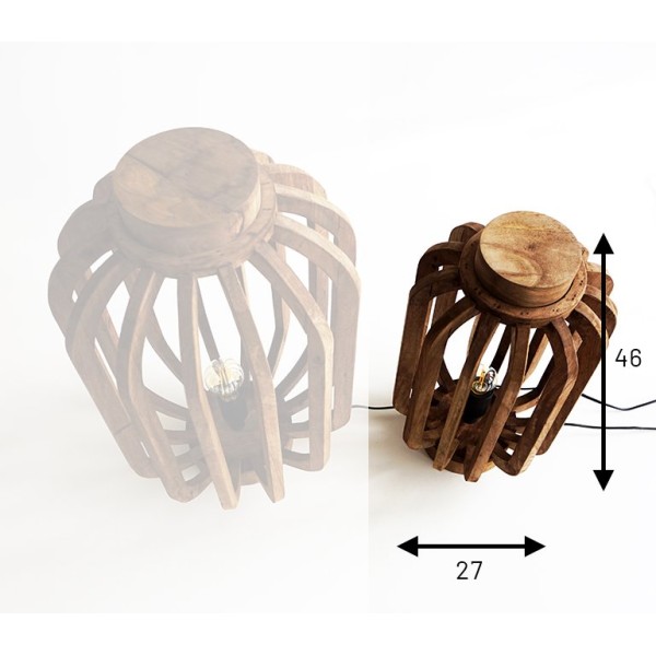 Lanterne artisanale en manguier 46 cm