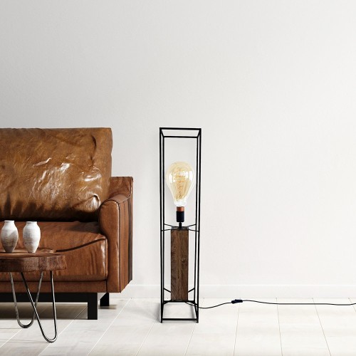 Lampadaire industriel bois et métal 100 cm - Totem