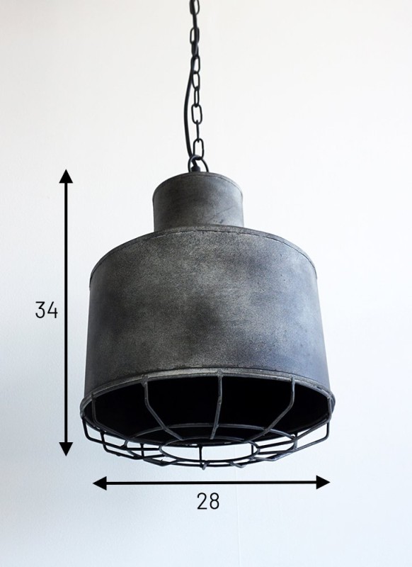 Suspension industrielle en métal 28 cm - Berlin