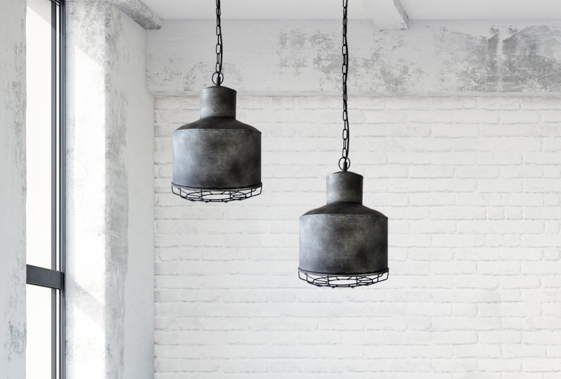 Suspension industrielle en métal 28 cm - Berlin