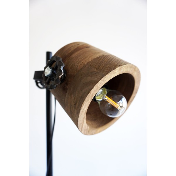Lampe sur pied industrielle bois et métal - Woody