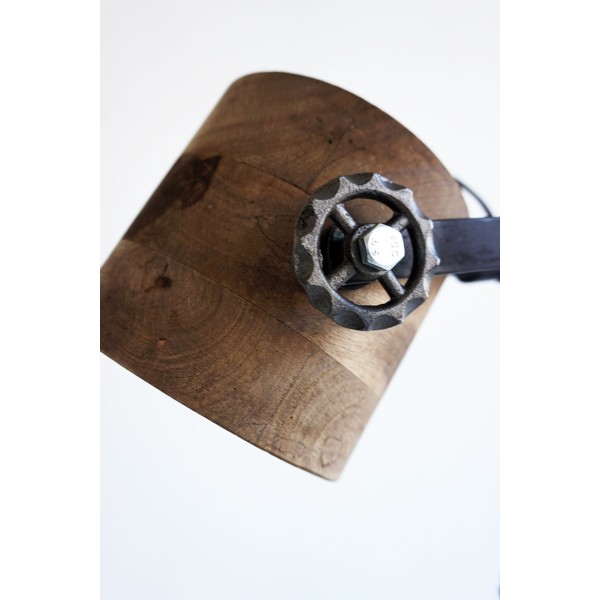 Lampe sur pied industrielle bois et métal - Woody