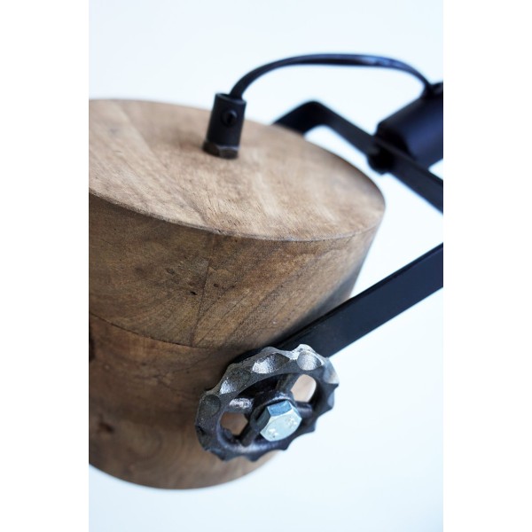 Lampe sur pied industrielle bois et métal - Woody