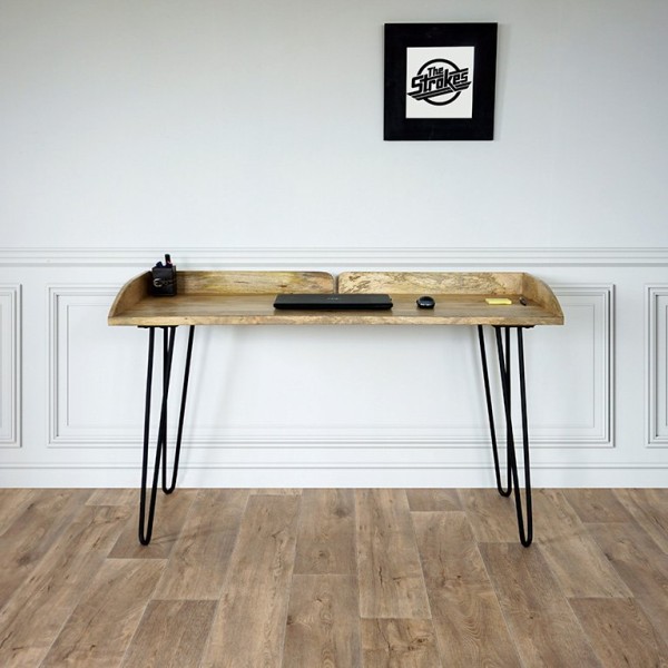 Bureau industriel en bois et métal