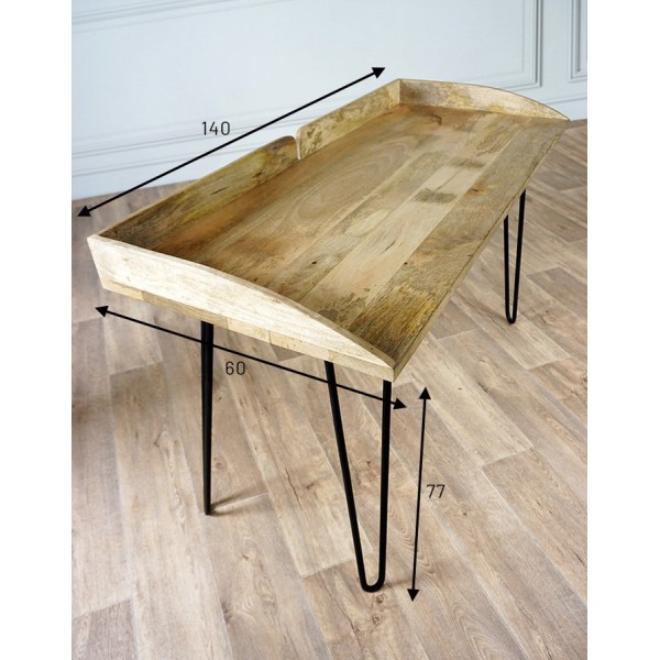 Bureau industriel en bois et métal