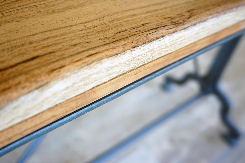 Console industrielle bois et métal