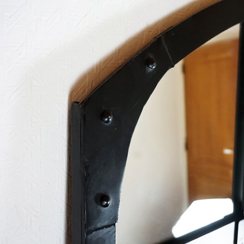 Miroir industriel design noir