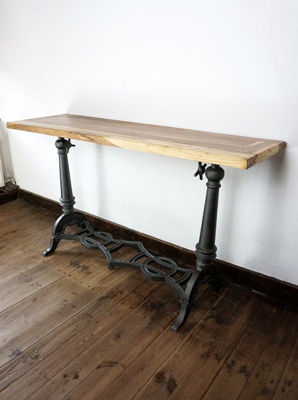 Console industrielle métal et teck - Sewing