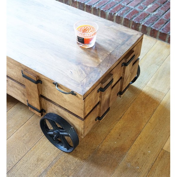 Table basse industrielle coffre