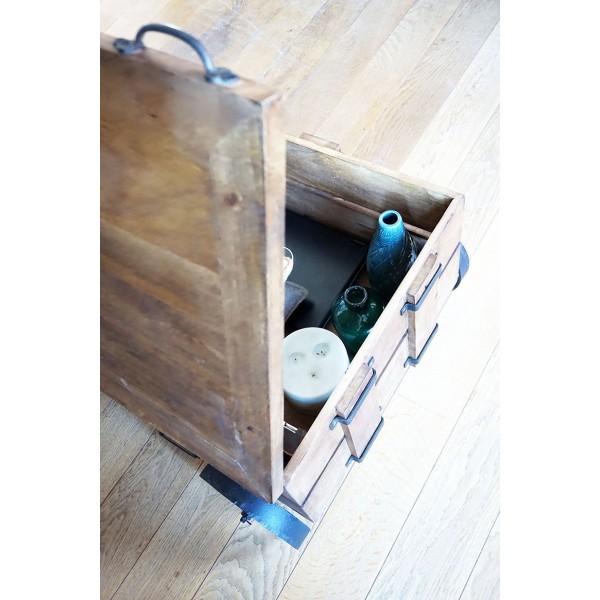 Table basse industrielle coffre