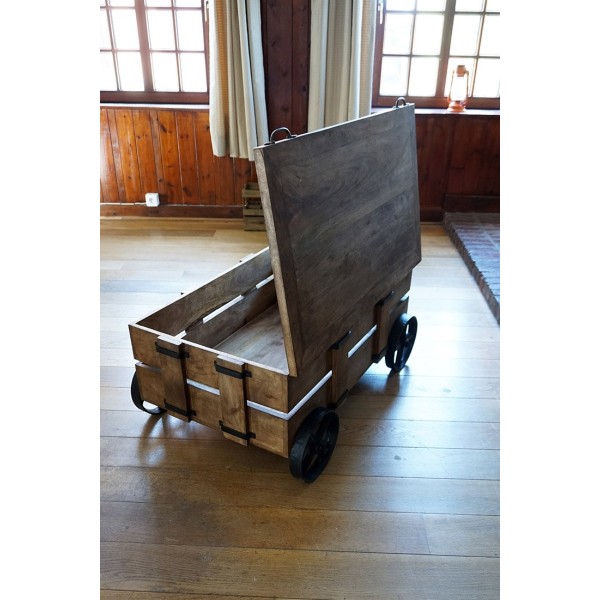 Table basse industrielle coffre