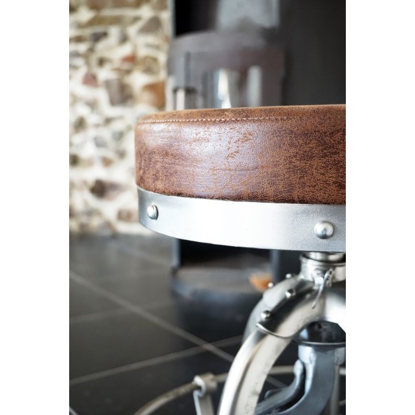 Tabouret industriel cuir