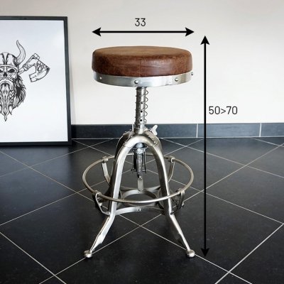 Tabouret industriel cuir