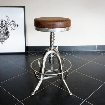 Tabouret industriel cuir