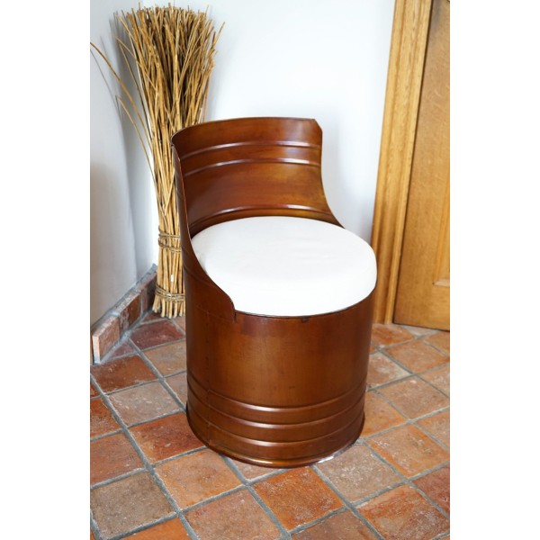 Fauteuil industriel bidon bronze