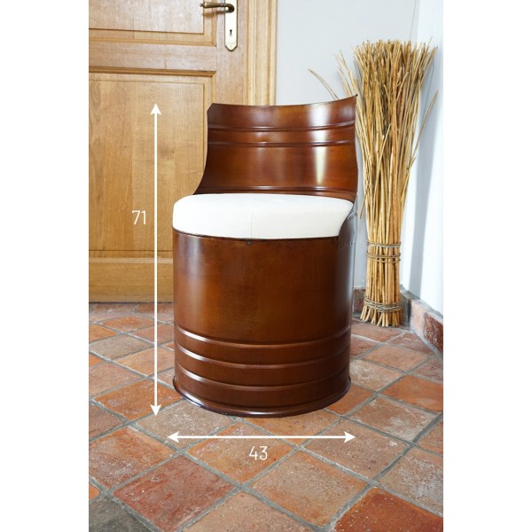 Fauteuil industriel bidon bronze