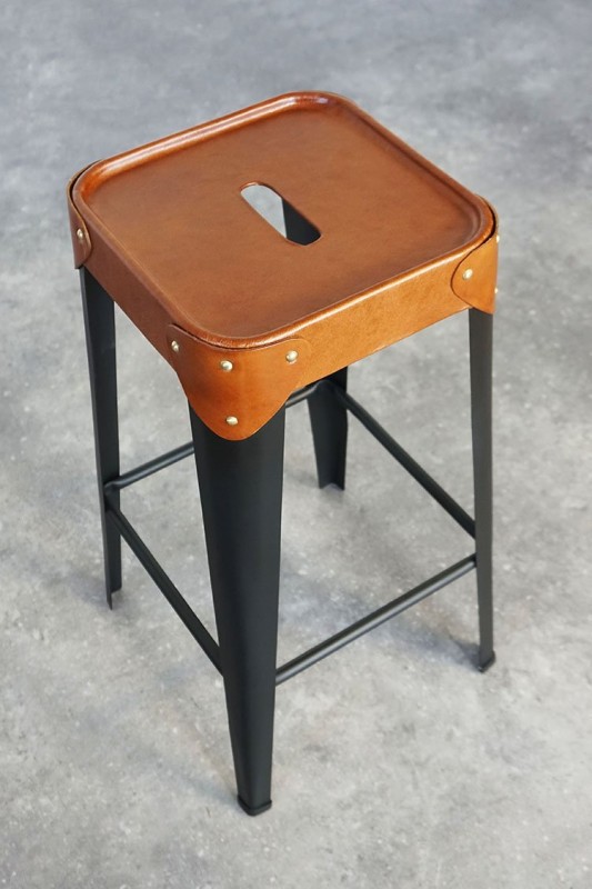 Tabouret de bar métal et cuir - New Orleans
