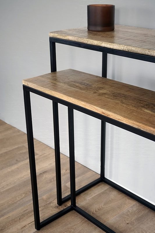 Double console bois et métal