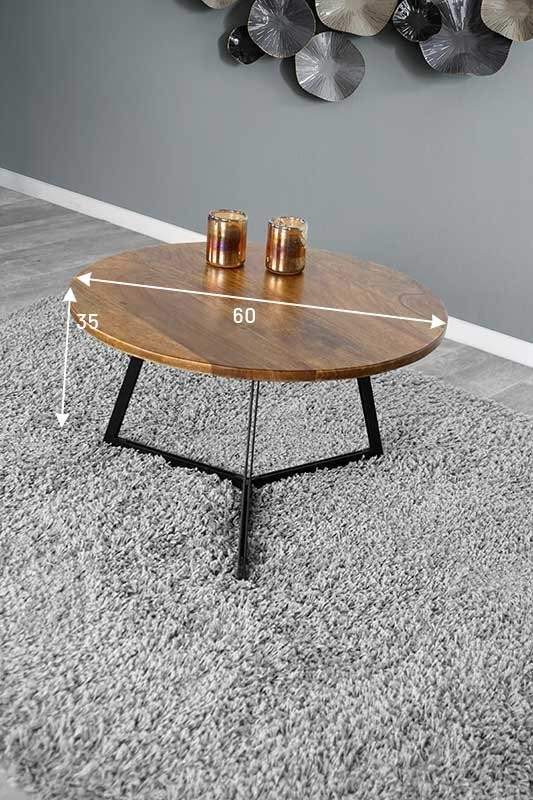 Table basse ronde avec pieds en métal - Touch
