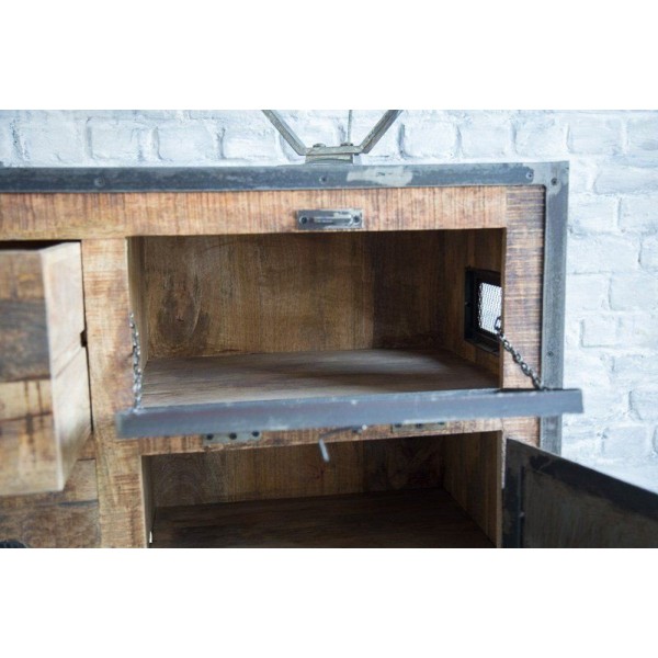 Buffet industriel à portes finition antique