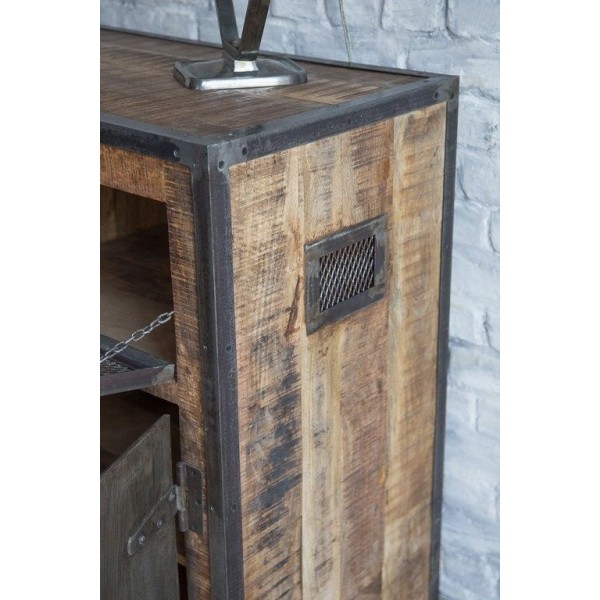 Buffet industriel à portes finition antique