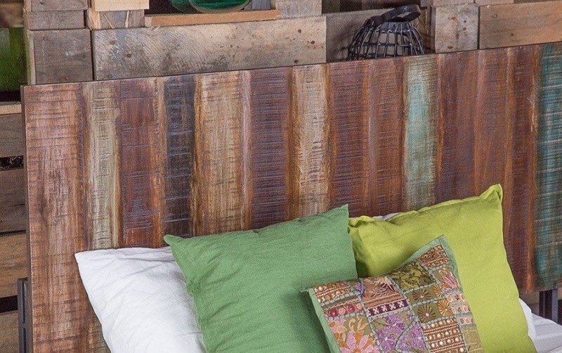Lit 2 places industriel en bois recyclé - Recovery