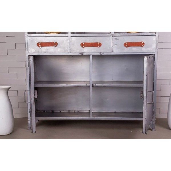 Grand vaisselier industriel finition naturelle