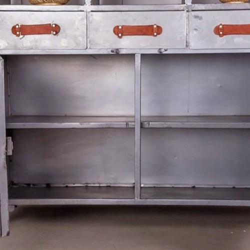 Grand vaisselier industriel finition naturelle