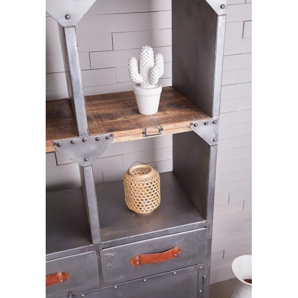 Grand vaisselier industriel finition naturelle
