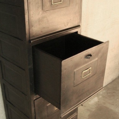Meuble postier industriel finition carbone