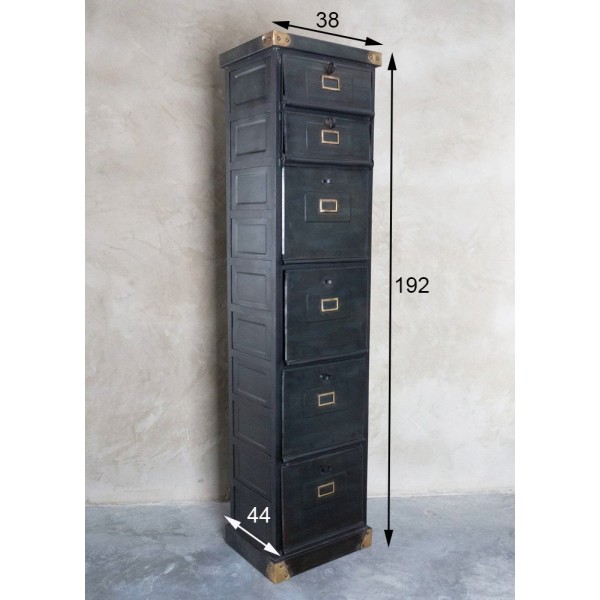 Meuble postier industriel finition carbone